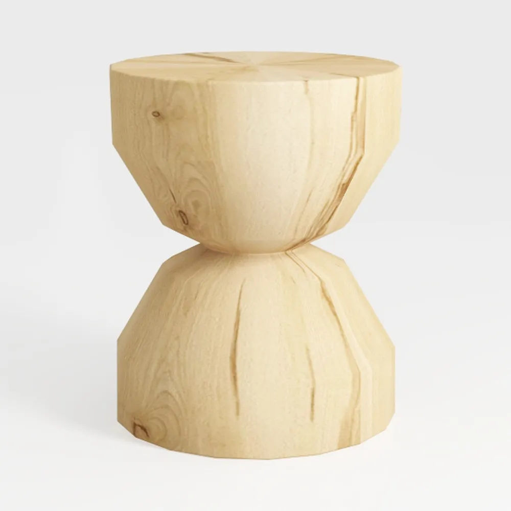 Natural Wooden Pillar Side Table – Round Tree Wood