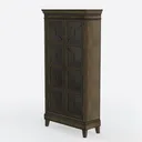 Vintage Solid Wood Double Door Wardrobe 3D Model Left 45 Degree View