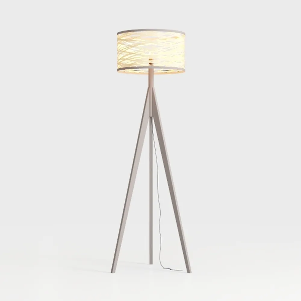 LEPOWER Wood Tripod Floor Lamp, Mid Century