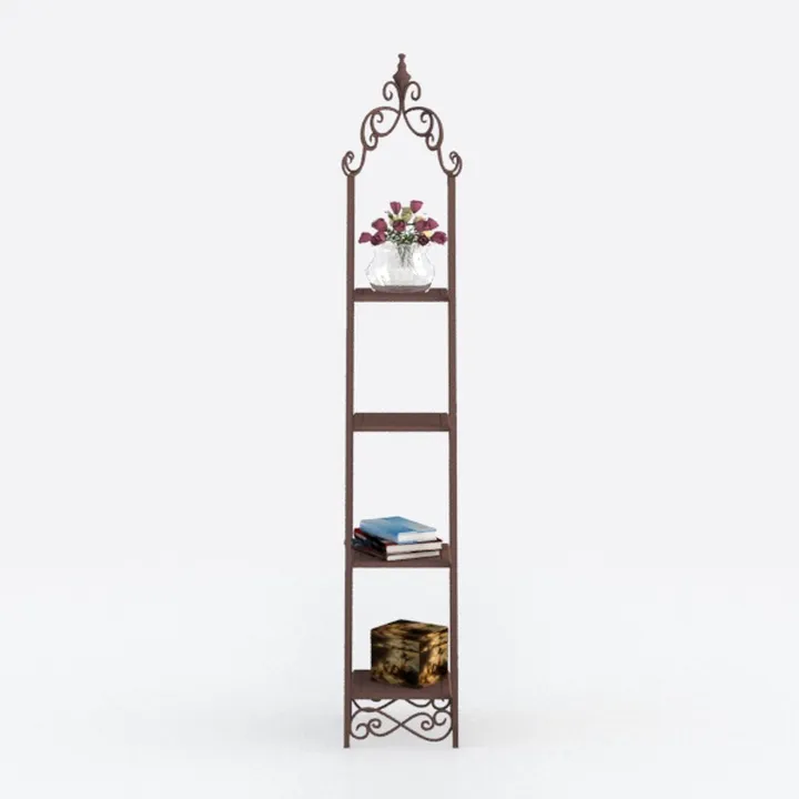 75.9" Tall Angled Arch Bookshelf, 5 Tiers