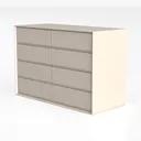 Minimalist Solid Wood 8 Drawer Dresser 3D Model Left 45 Degree View