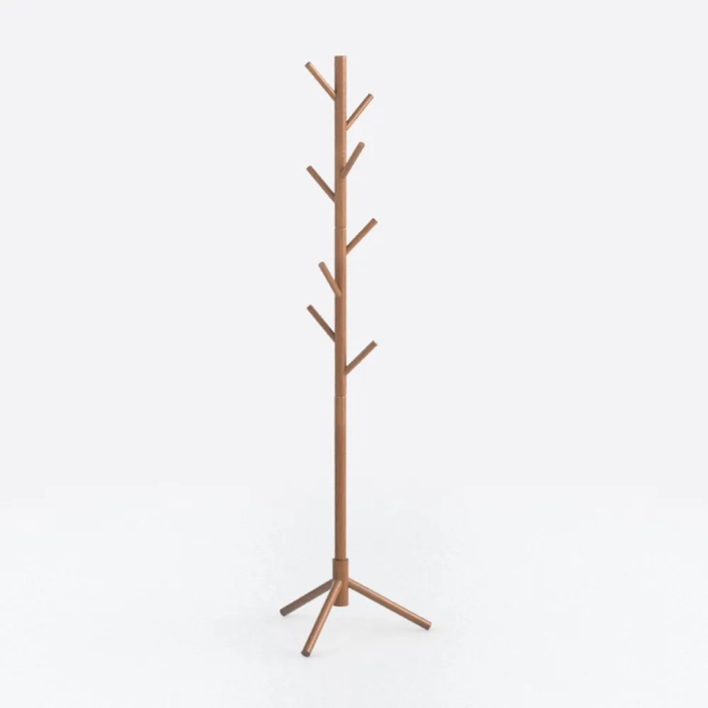 Wooden Tree Coat Rack Stand, 6 Hooks - 3