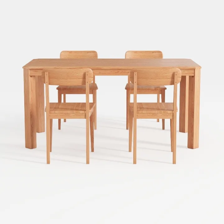 Rattan Dining Chairs Set of 2 Beige Linen Fabric