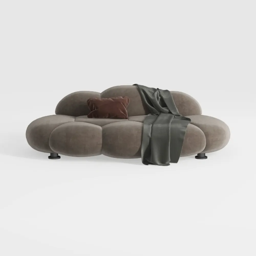 ERYE 3 Seats Teddy Fleece Boucle Freestanding Sofa