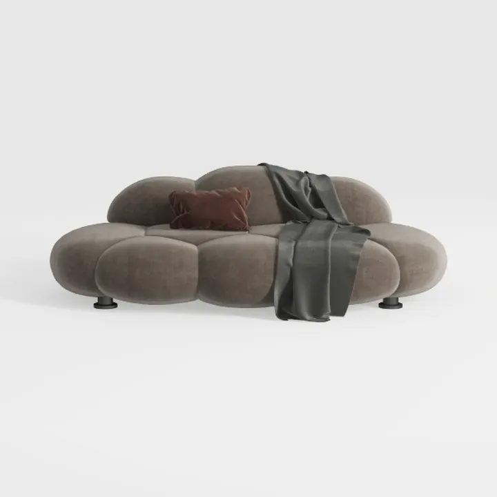 ERYE 3 Seats Teddy Fleece Boucle Freestanding Sofa