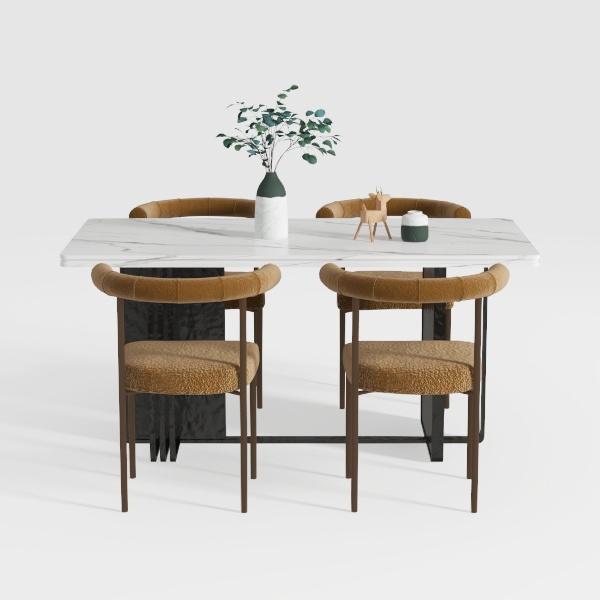 Set of 4 Modern Comfortable Upholstered Artificial