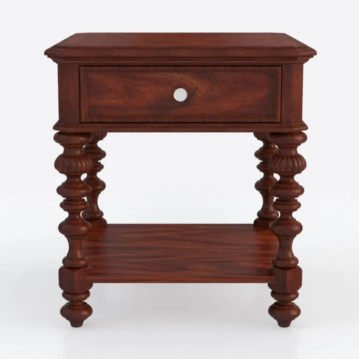 Exquisite Acacia Wood One Drawer Nightstand