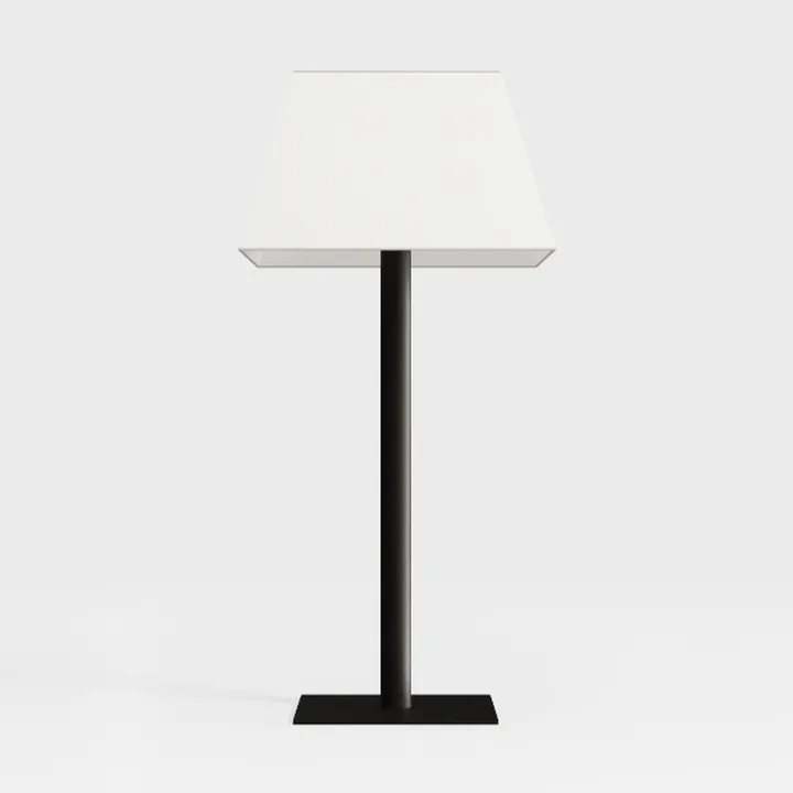 Minimalist Black Metal Fabric Table Lamp 3D Model