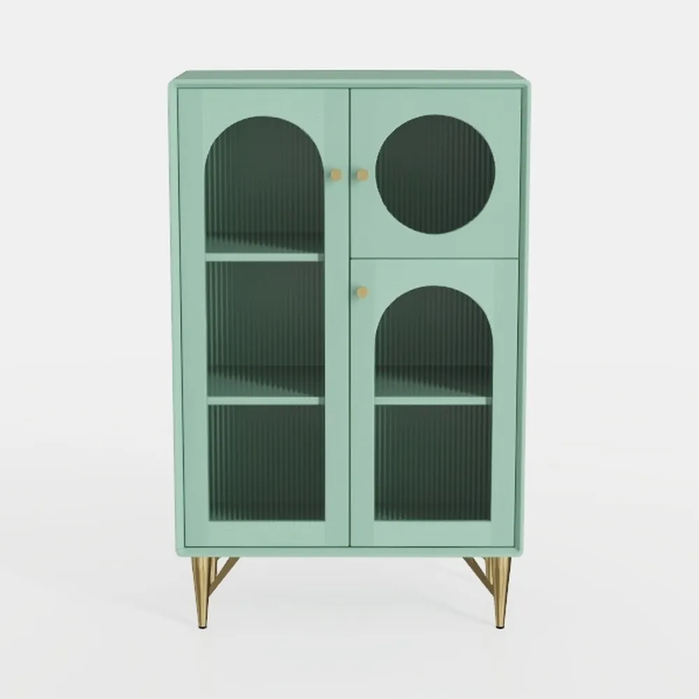 MAISON ARTS 42" Tall Accent Cabinet with 2 Glass