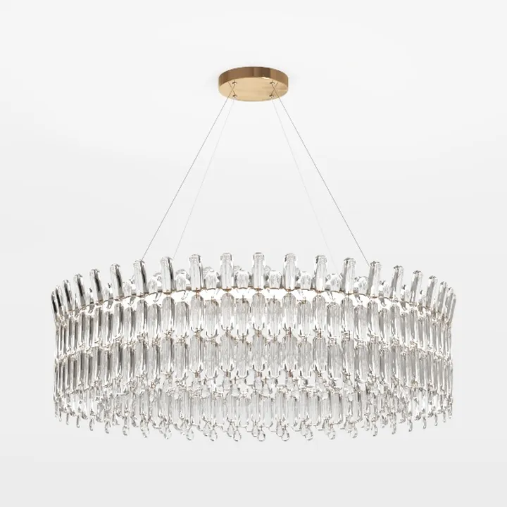 Luxury Crystal Brass Modern Chandelier 3D Model
