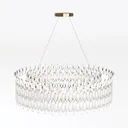 Luxury Crystal Brass Modern Chandelier 3D Model Left 45 Degree View