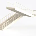 Corner stairs 29 Left 45 Degree View