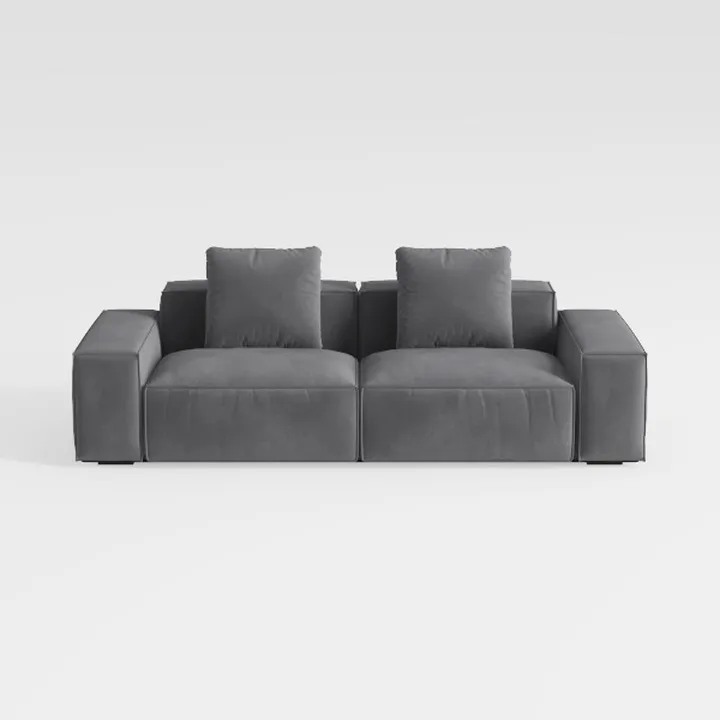 Minimalist Dark Gray Fabric Modern Sofa 3D Model