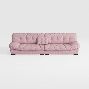 Modern Pink Fabric Tufted Extra Large Sofa 3D Model