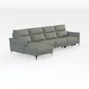 Minimalist Sage Green Fabric L Shape Sectional Sofa 3D Model Right 45 Degree View