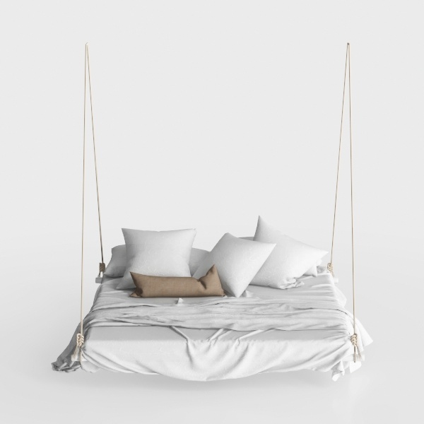 2-Person White Wood Patio Swing, Hanging Porch Swi