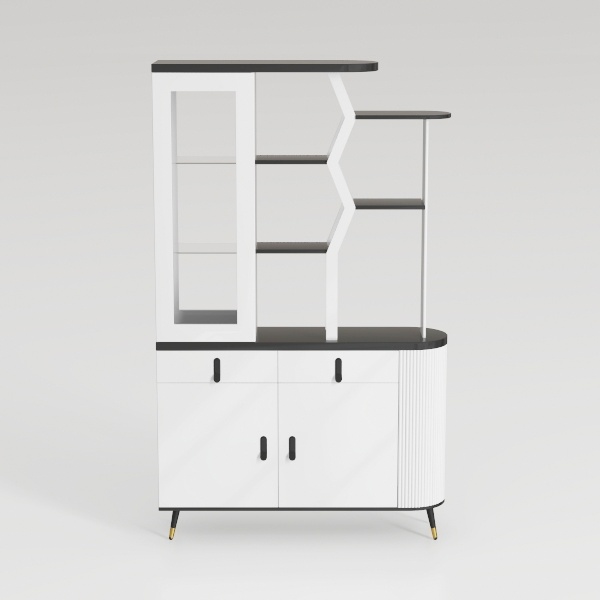 72'' Tall Bookshelf with Storage Cabinet, 4 Tier