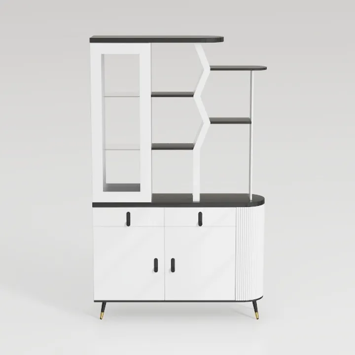 72'' Tall Bookshelf with Storage Cabinet, 4 Tier