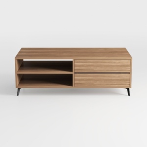 Modern Minimalist Solid Wood Storage Coffee Table 3D Model