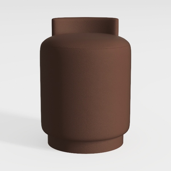 Ace Rust Orange Chenille Specialty Accent Ottoman