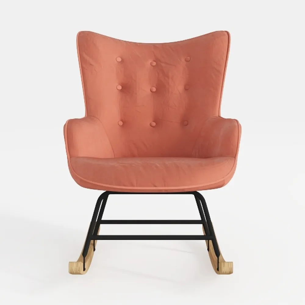 Velvet Armless Home Office Desk Chair, Swivel