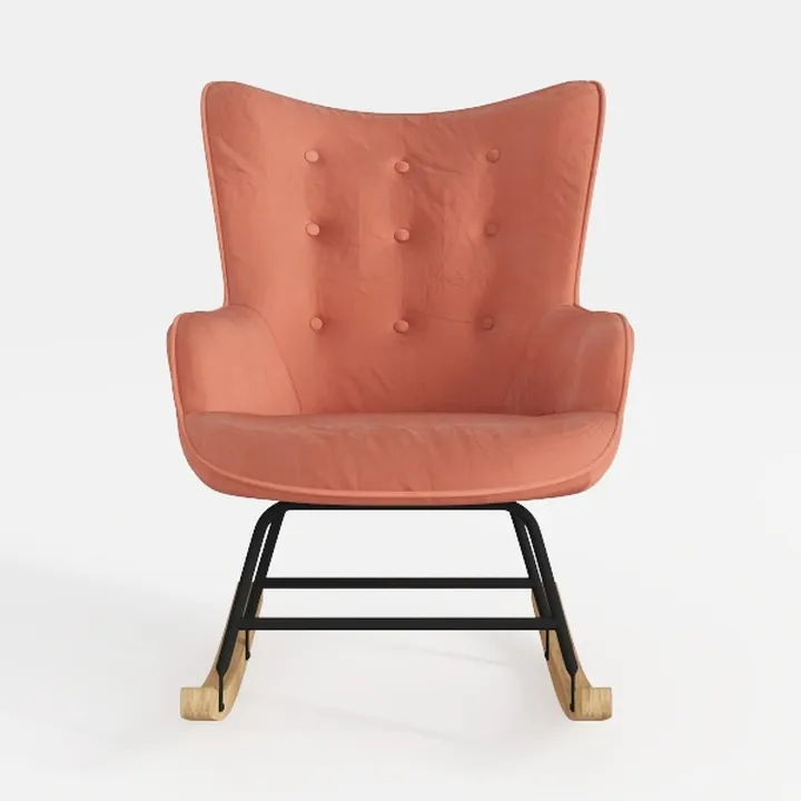 Velvet Armless Home Office Desk Chair, Swivel