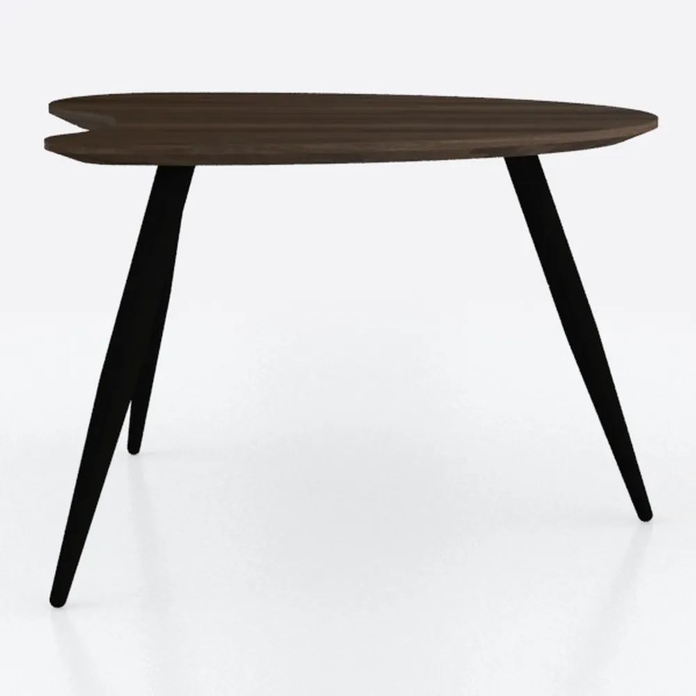 FIRMINANA Small Black Oval Coffee Table for Small Space