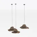 Contemporary Tropical-straw hat ceiling lamp Right 45 Degree View