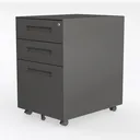 Minimalist Metal Mobile 3 Drawer Office Filing Cabinet 3D Model Left 45 Degree View