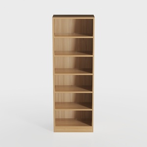 Minimalist Solid Oak Open Storage Bookshelf 3D Model