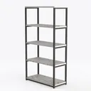Modern Marble Top Metal Frame Bookshelf Open Storage 3D Model Left 45 Degree View
