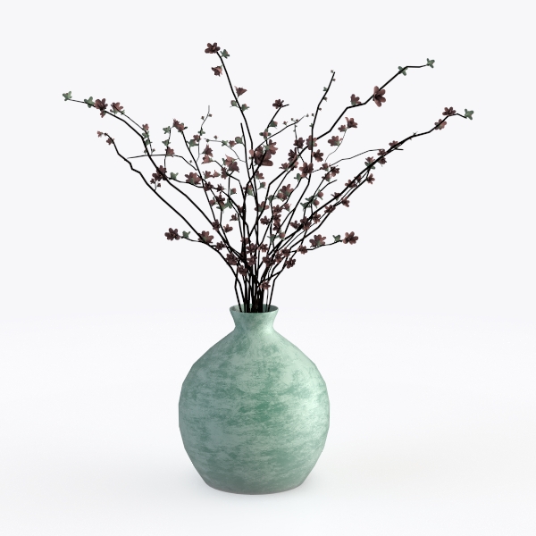 Ceramic Bud Vase Set, Fambe Blue Glazed Finish,