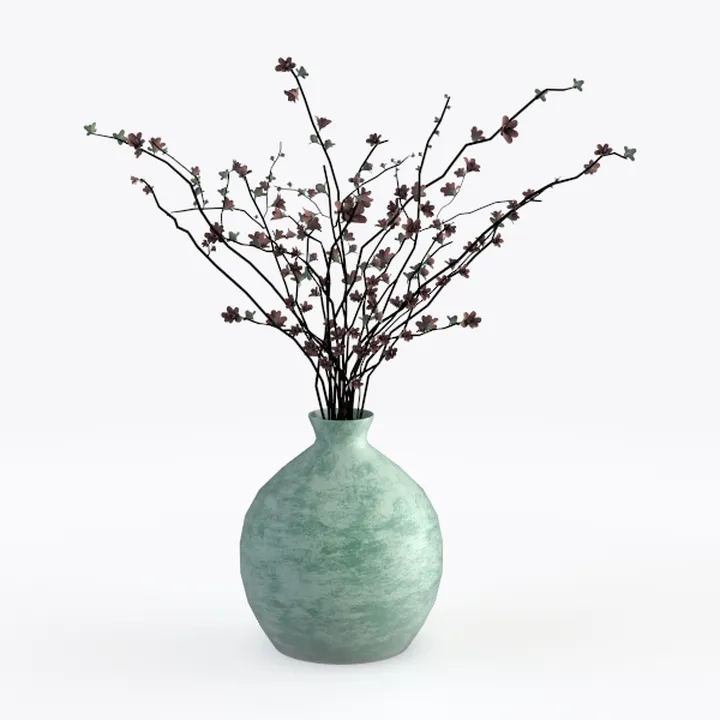 Ceramic Bud Vase Set, Fambe Blue Glazed Finish,