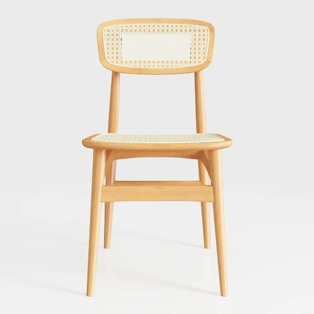 Giantex Rattan Dining Chairs Set of 2, Wooden