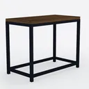 Modern Minimalist Solid Wood Metal Console Table 3D Model Right 45 Degree View