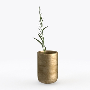 Minimalist Concrete Tabletop Planter Pot 3D Model