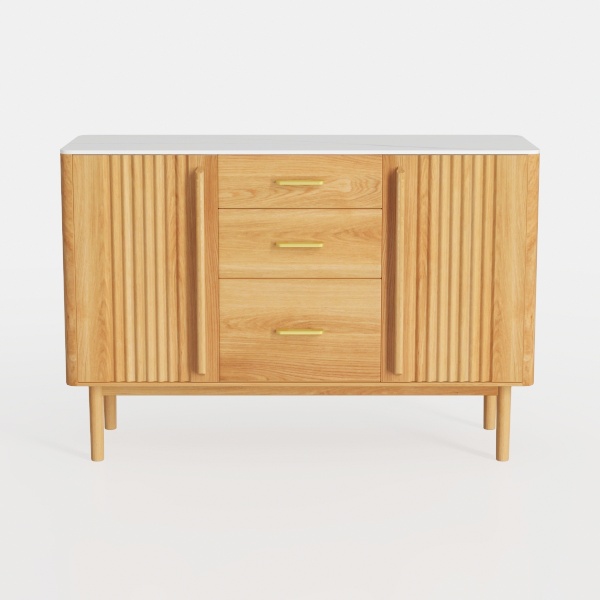 47.2&quot; W Storage Cabinet with 3 Drawers, Fluted