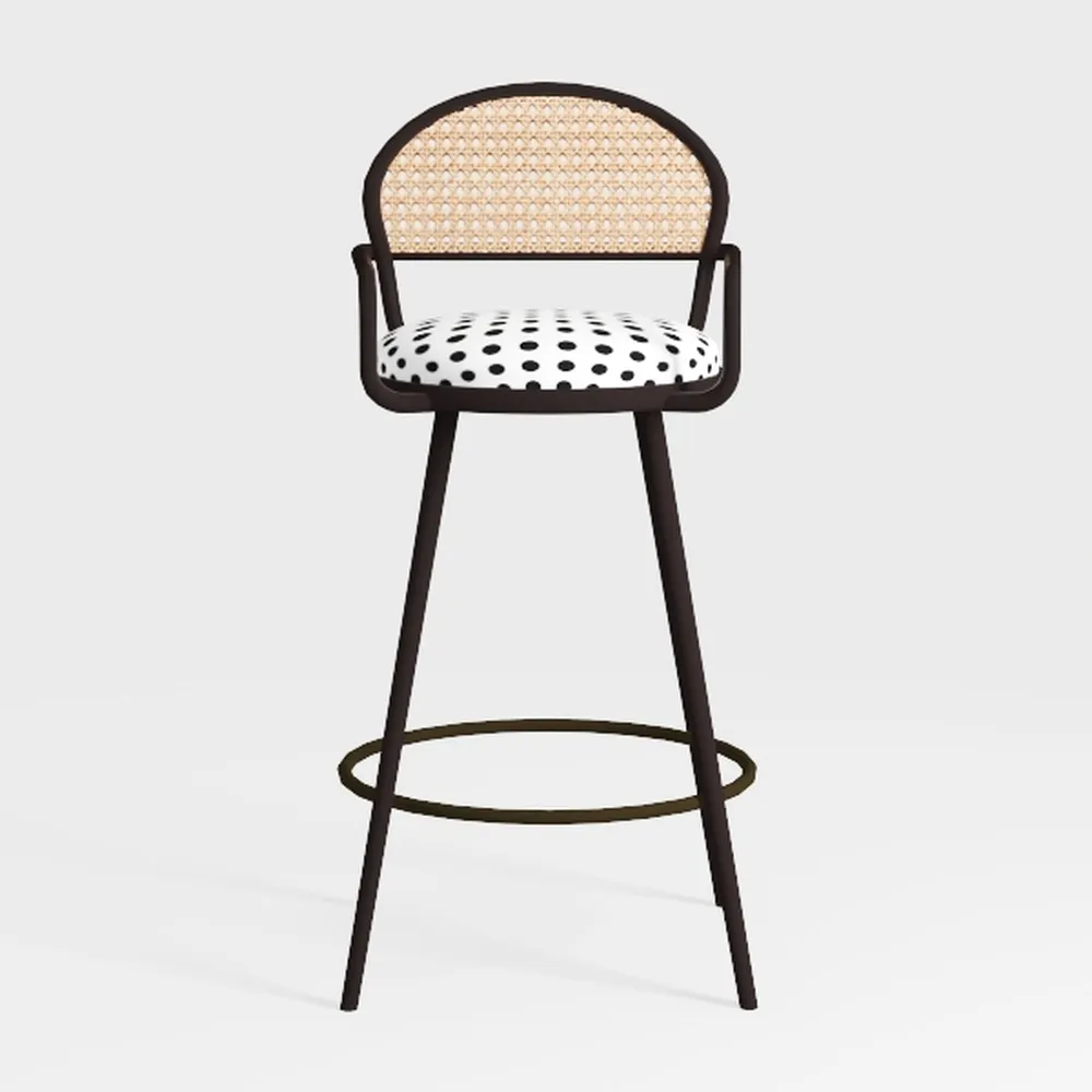 Swivel Bar Stools Set of 2, 26" Upholstered Faux