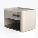 LEYAOYAO Fluted Nightstand with Charging Station Left 45 Degree View
