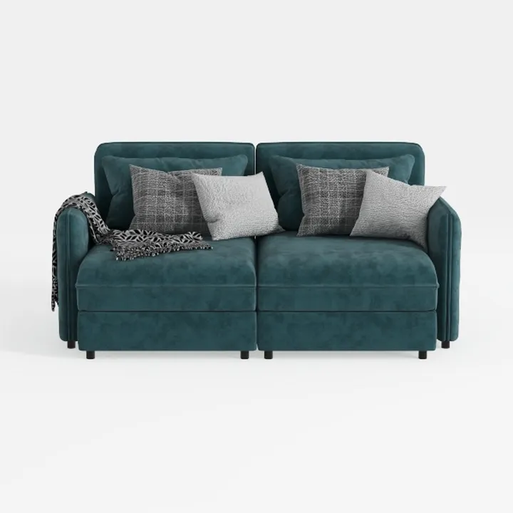 L-Shaped Cloud Modular Sofa Set with Chaise, Deep 