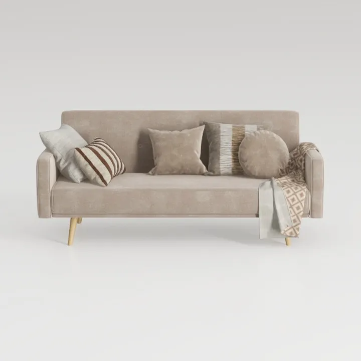 L Shaped Sofa 83" Soft Cushion Fluffy Armrest