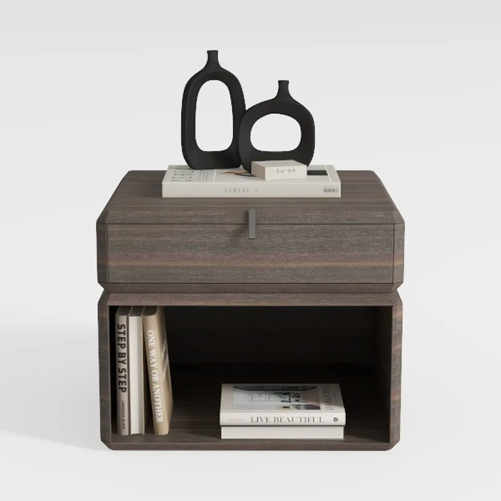 Nightstand with Charging Station, 22" Push-to-Open