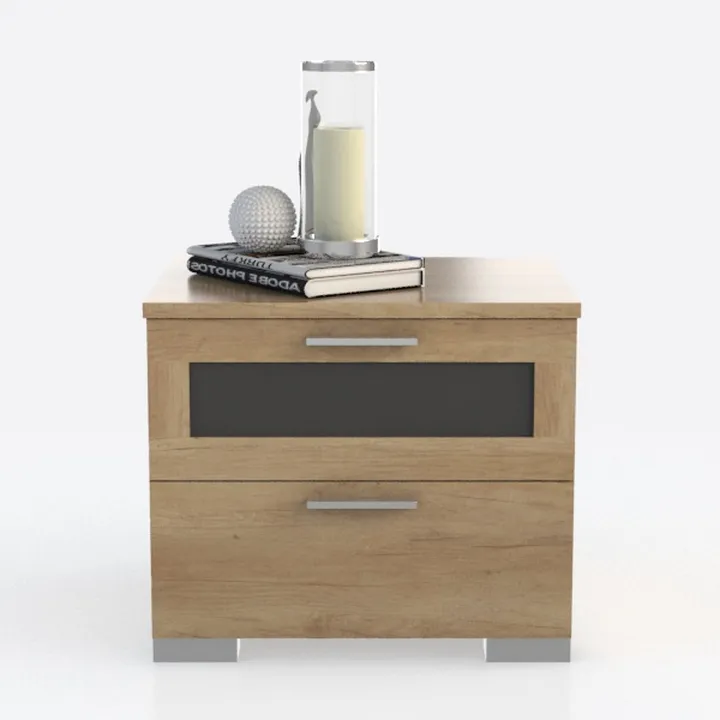 FOTOSOK Nightstand Set of 2, 2-Tier Side Table