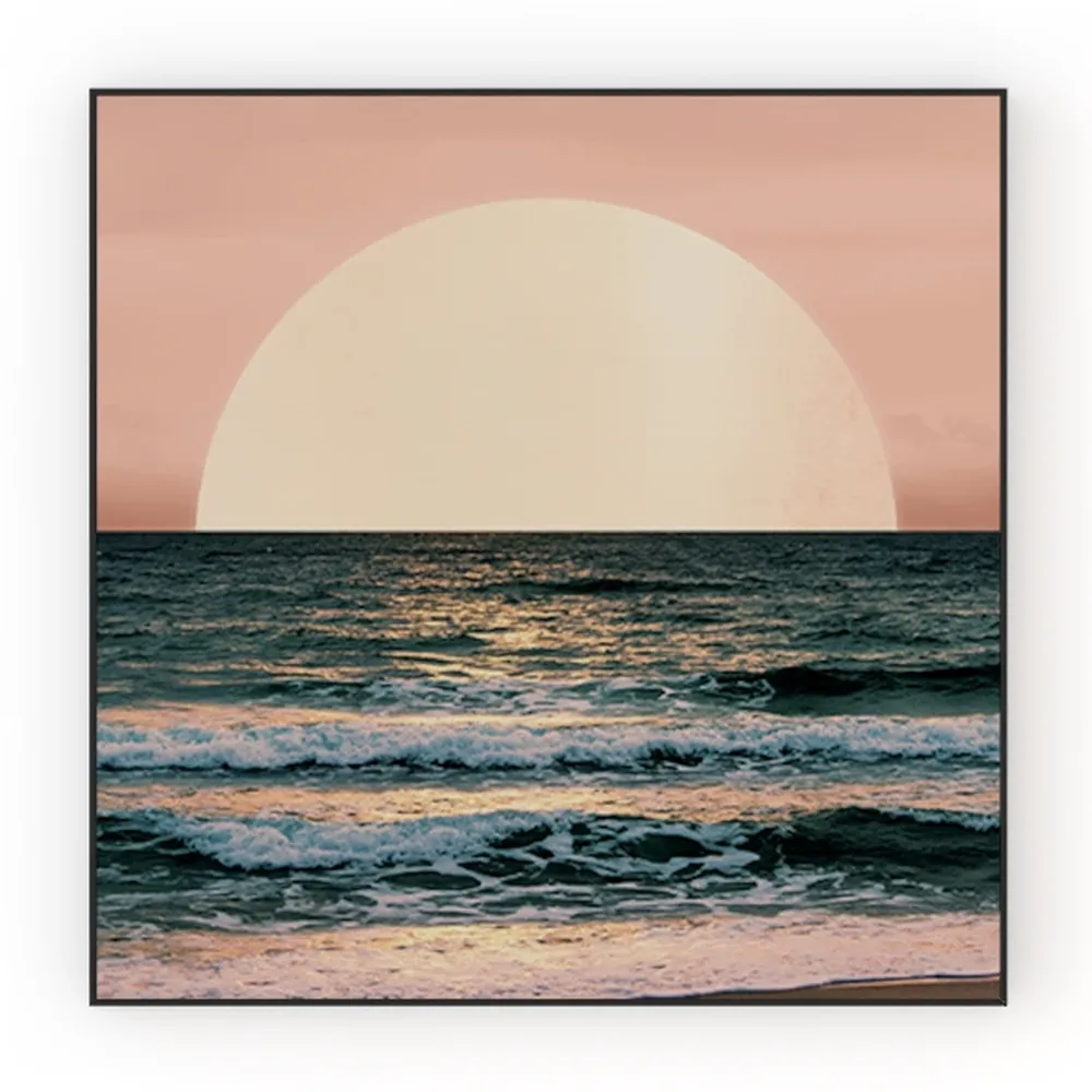 Boho Sun Wall Art, Framed Canvas Wall Art Rainbow