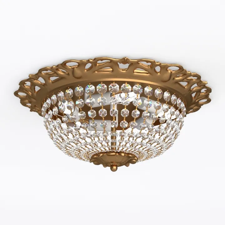 Crystal Flush Mount Ceiling Light Fixture 3 Lights