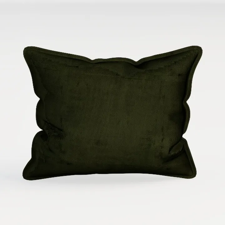 Dark Green Velvet Decorative Throw Pillow 3D Model
