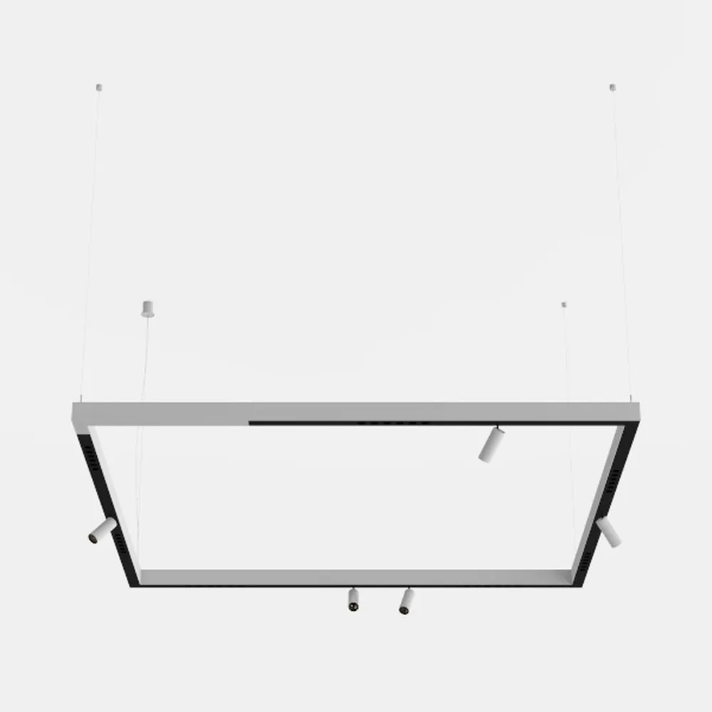 Modern Black Led Ceiling Light 3-Square Design 300