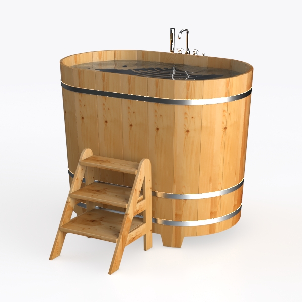 Cold Plunge Tub with 1HP Chiller, 2 Person Red