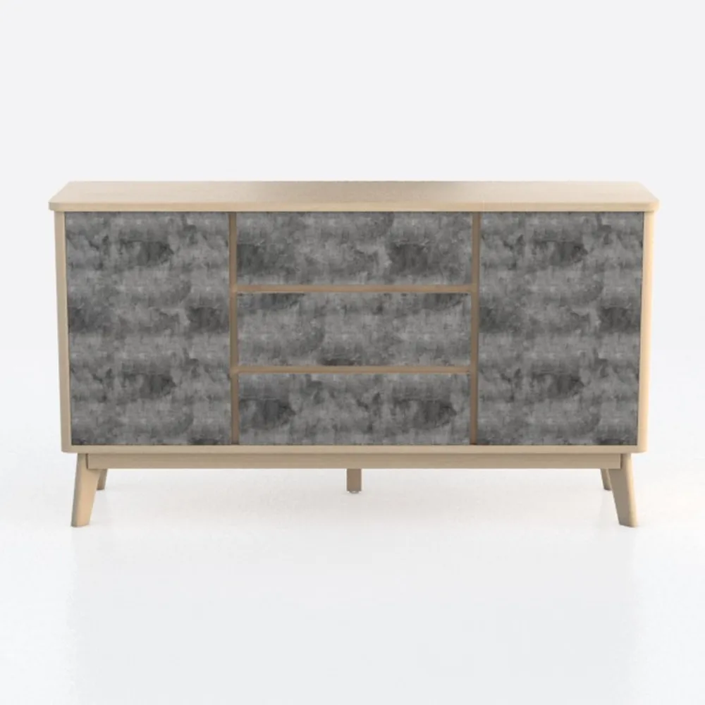 Carved Wooden Sideboard Buffet Cabinet with 2