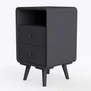 Pure Color Simple Bedside Table Mini Bedroom Left 45 Degree View